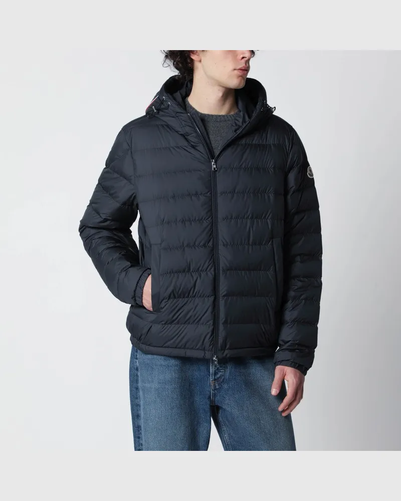 Moncler Kurze Steppjacke Vermeille mit Kapuze in Navy Blau