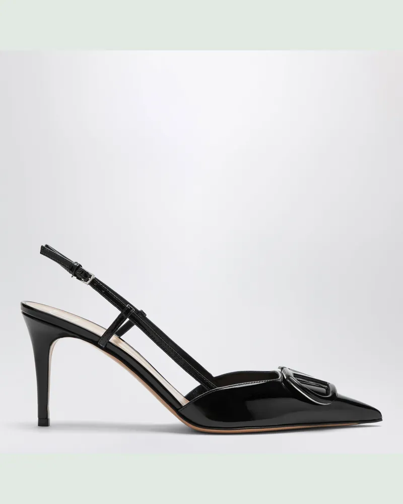 Valentino Garavani Slingback-Pumps beige aus Lackleder Black