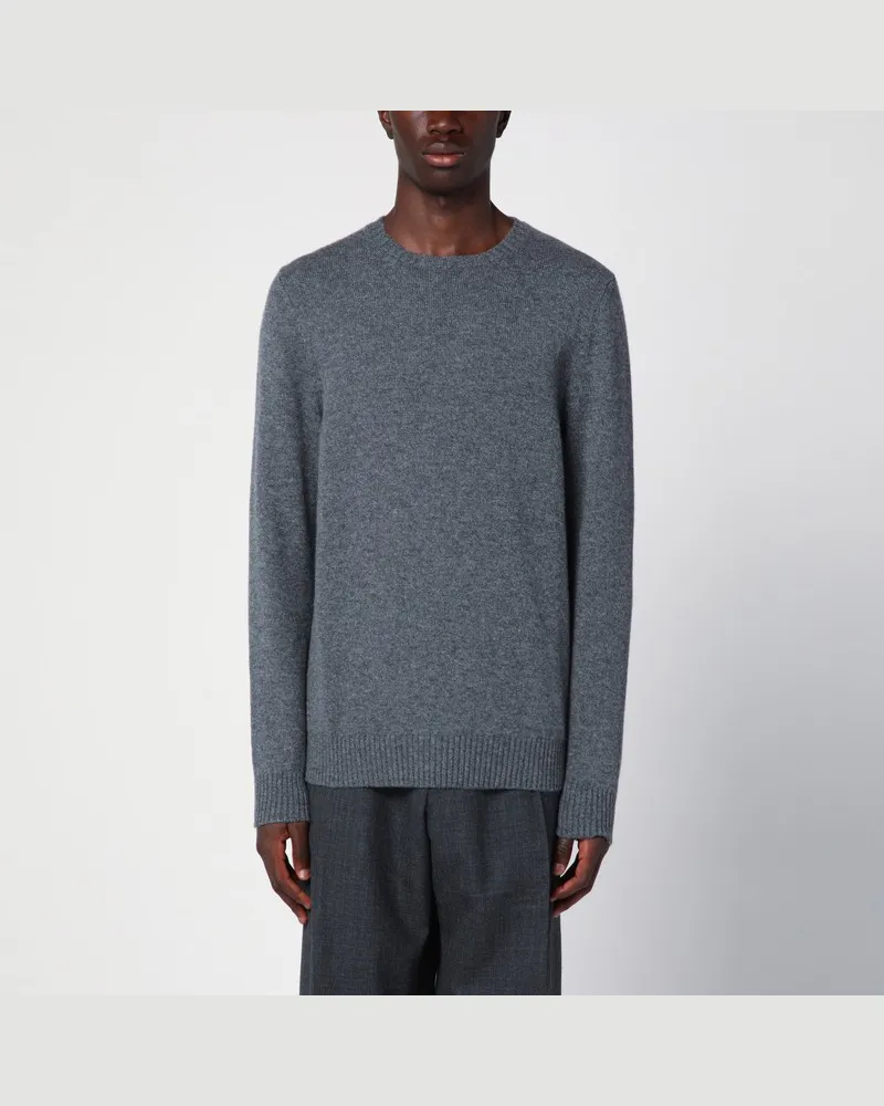 Drumohr  Grauer Kaschmirpullover mit Rundhalsausschnitt Grau