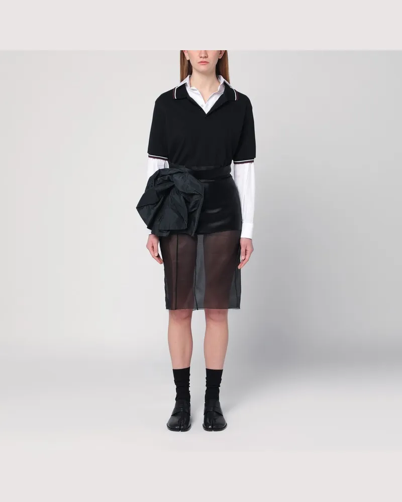 Maison Margiela Decortiqué-Kleid in Schwarz mit Blumendetail Schwarz