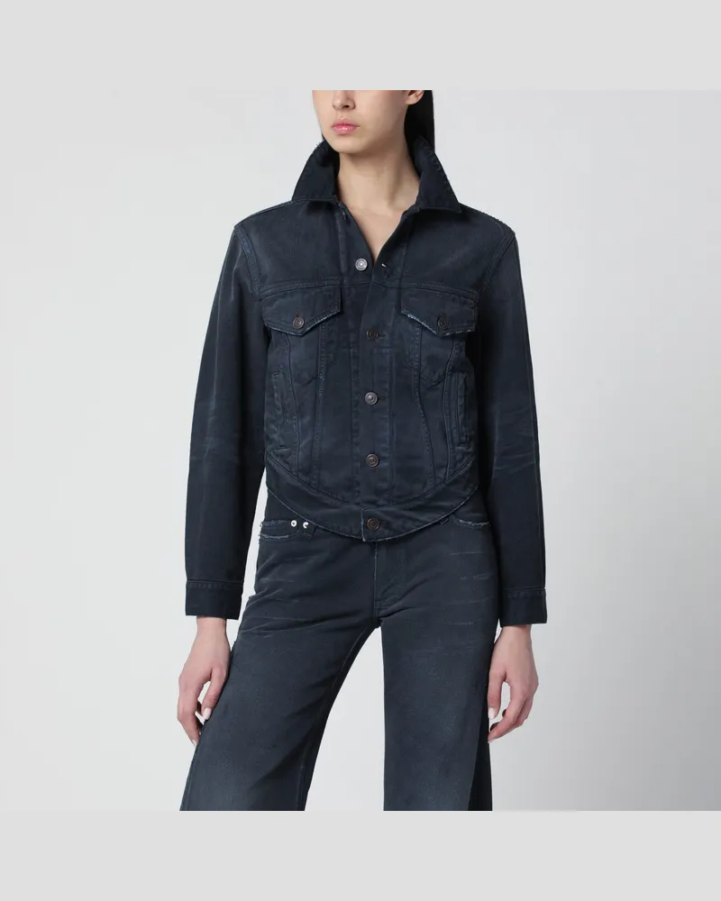 Balenciaga Navyblaue Jacke mit geschwungener Taille Blue