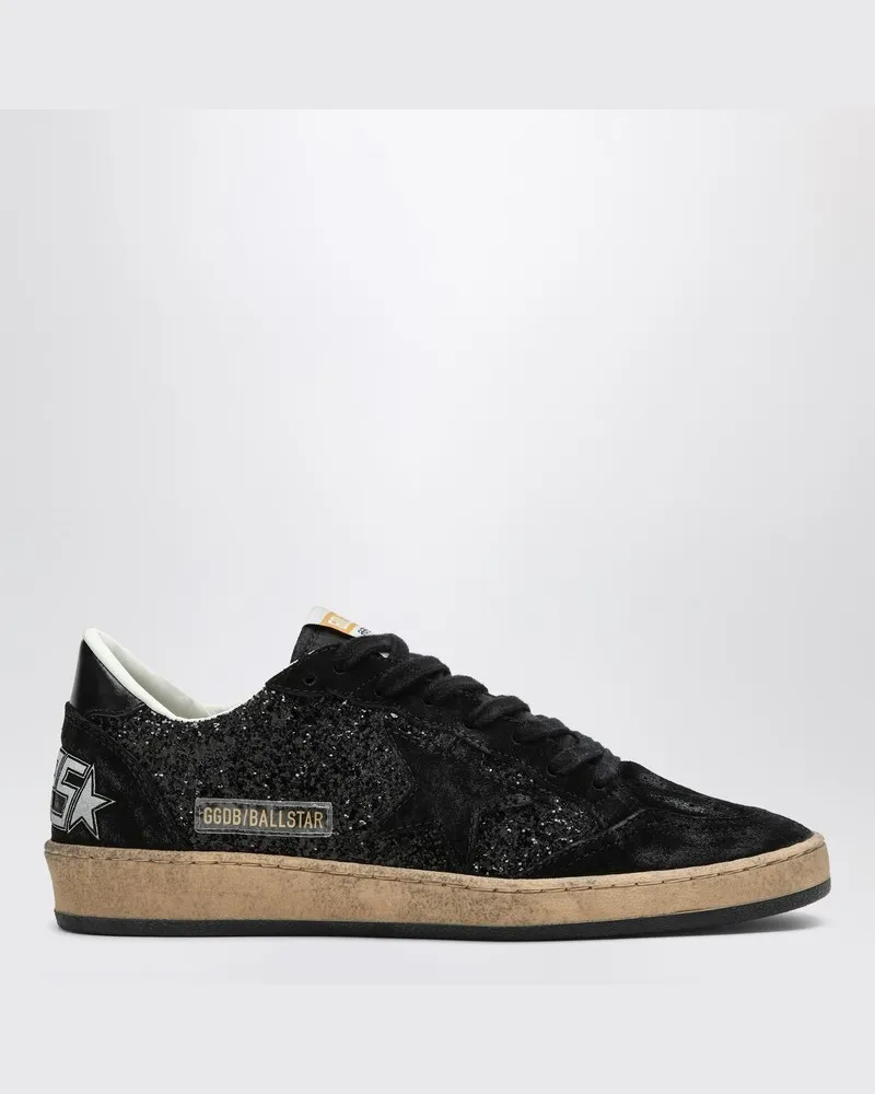 Golden Goose Ball Star Sneaker schwarz aus Wildleder und Glitzer Schwarz