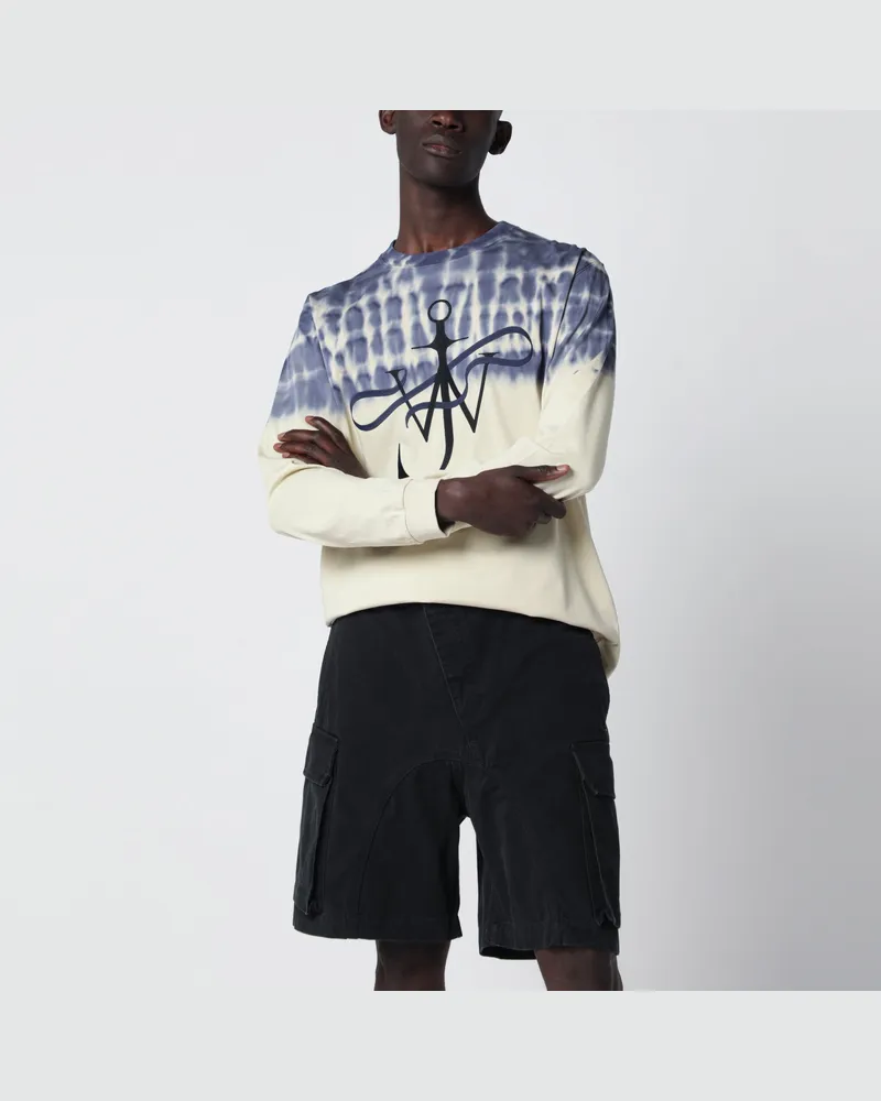 J.W.Anderson Sweatshirt Mit Logo-Print Écru/Navyblau 