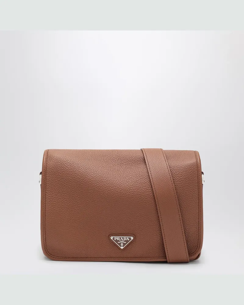 Prada Schultertasche aus cognacfarbenem Leder Brown