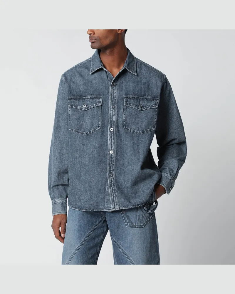 J.W.Anderson Oversize-Denimhemd in Mittelblau Blue