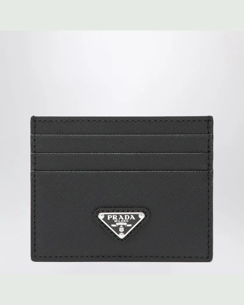 Prada Schwarzes Kartenetui aus Saffiano-Leder Black