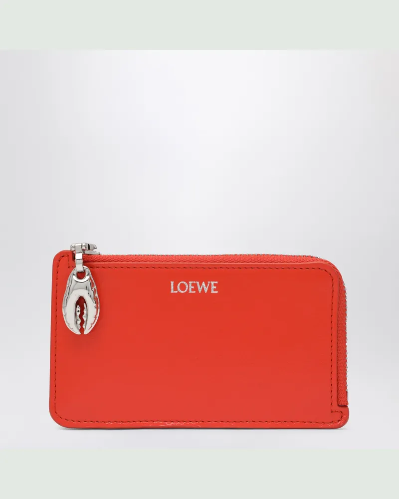 Loewe Orange Lambskin Claw Card Holder Orange