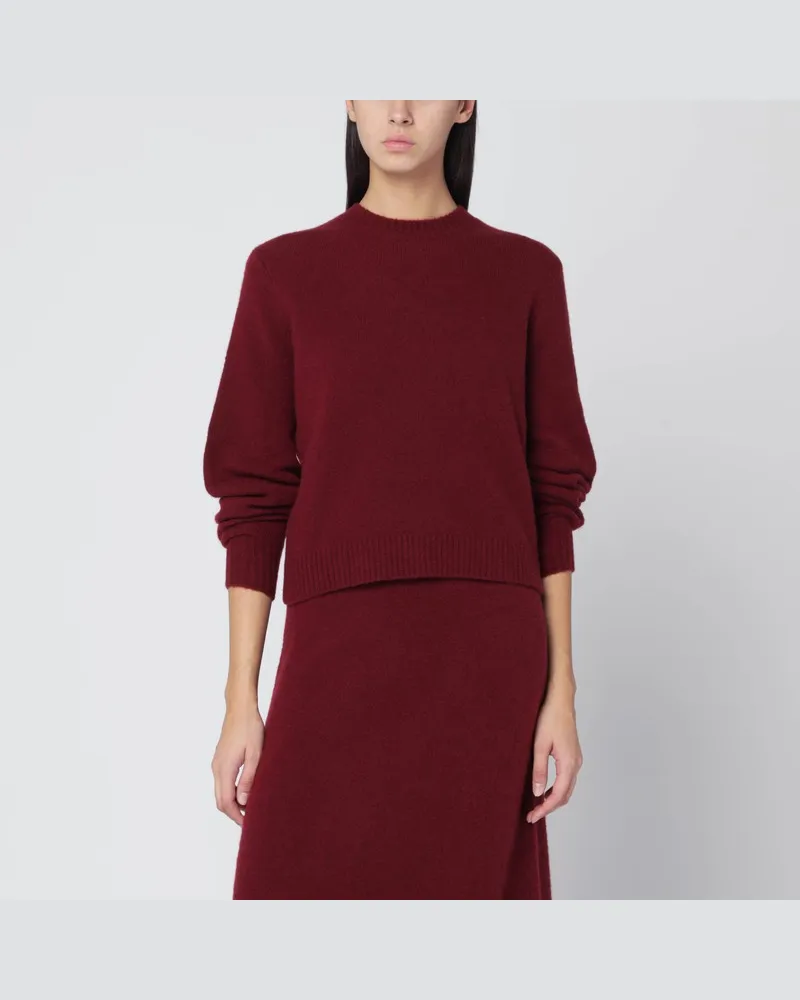 Max Mara Himbeerfarbener Pullover aus Stretch-Kaschmirstrick Burgunderrot