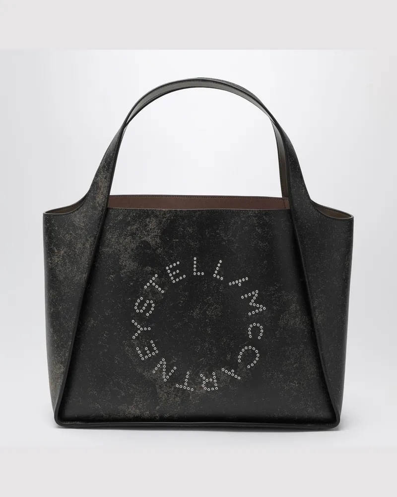 Stella McCartney Große Stella Logo Tasche mit Vintage-Effekt Braun