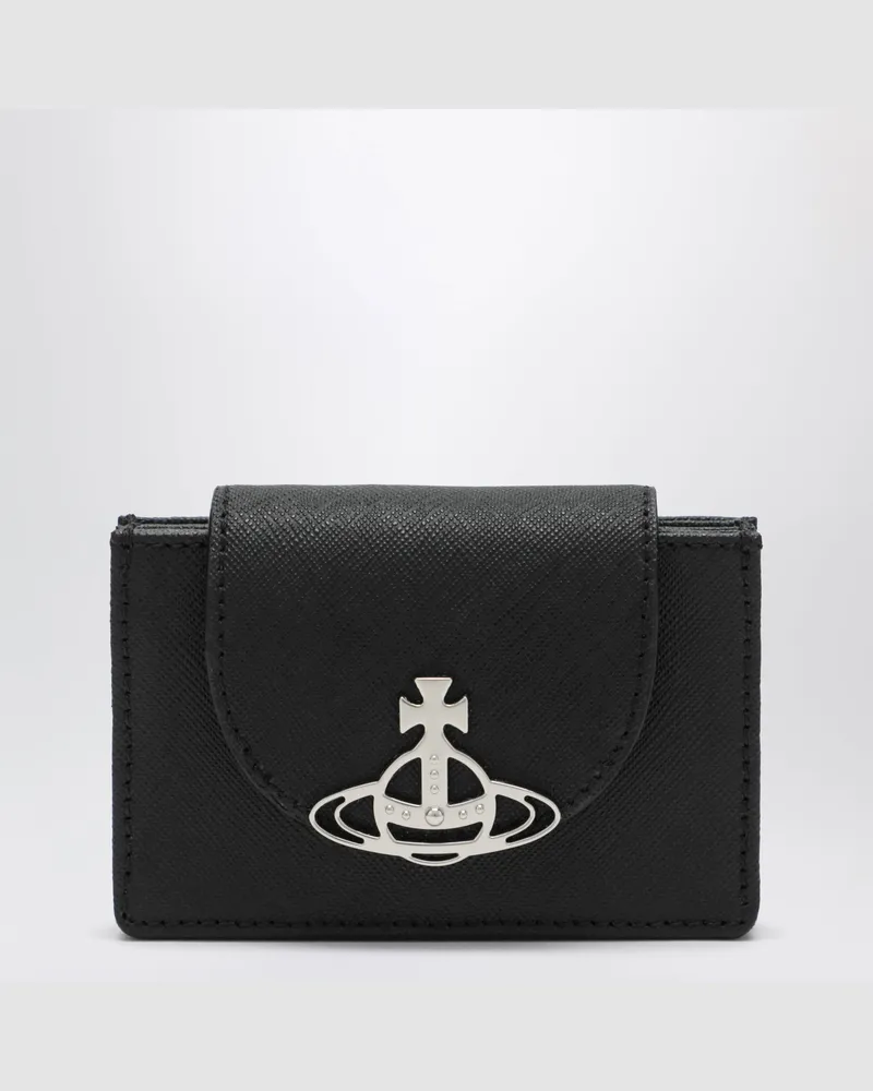 Vivienne Westwood Schwarzer Kartenhalter aus Leder mit Orb-Logo Black