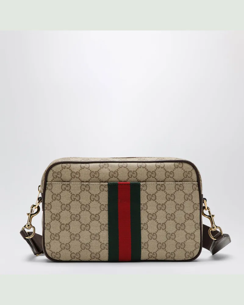 Gucci Kleine Umhängetasche Vintage Sand Brown aus GG-Gewebe Beige