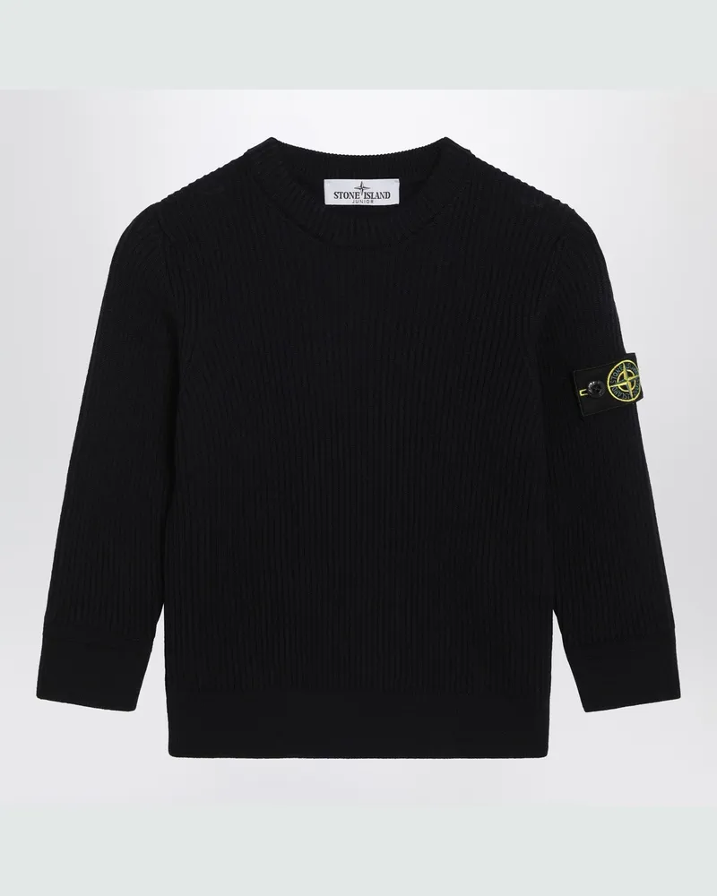 Stone Island Marineblauer Pullover aus Wolle Blue