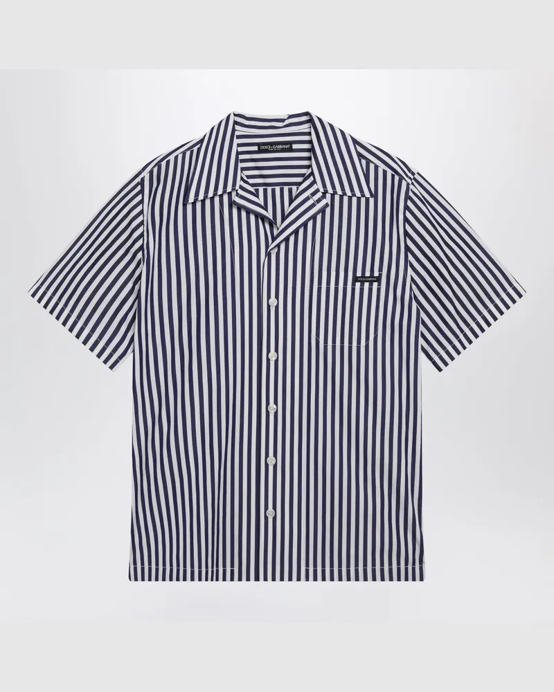 Dolce & Gabbana Hawaii-Hemd aus gestreiftem Popeline, mehrfarbig Multicolor