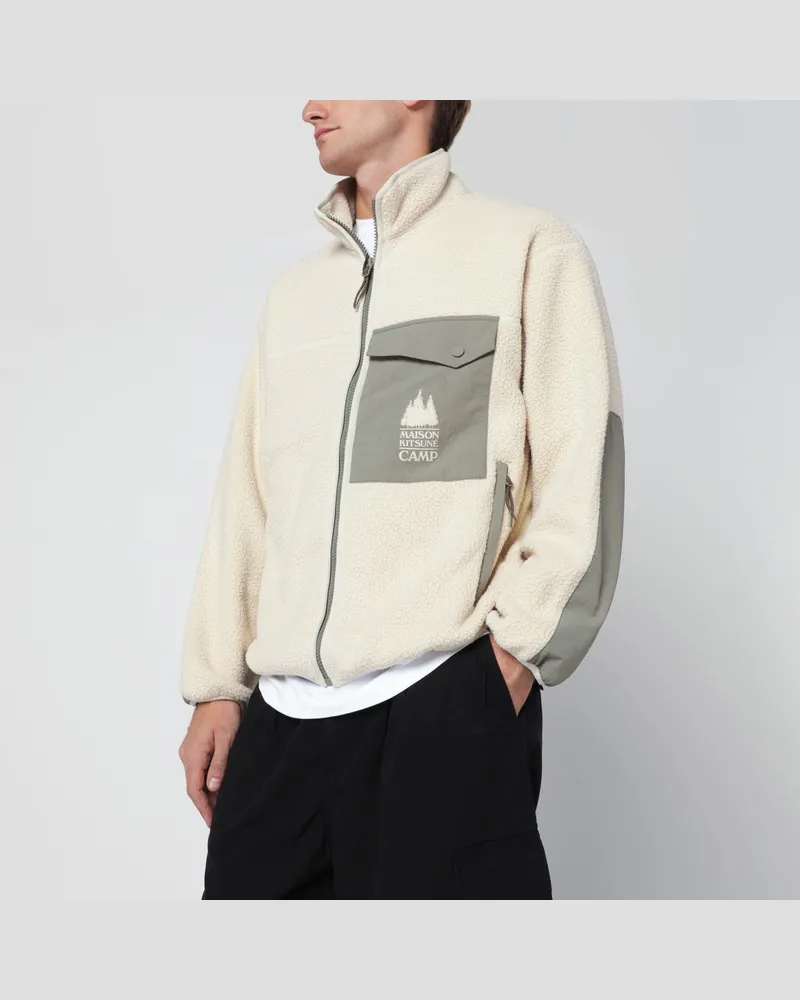 Kitsuné Ecru Fleecejacke Beige