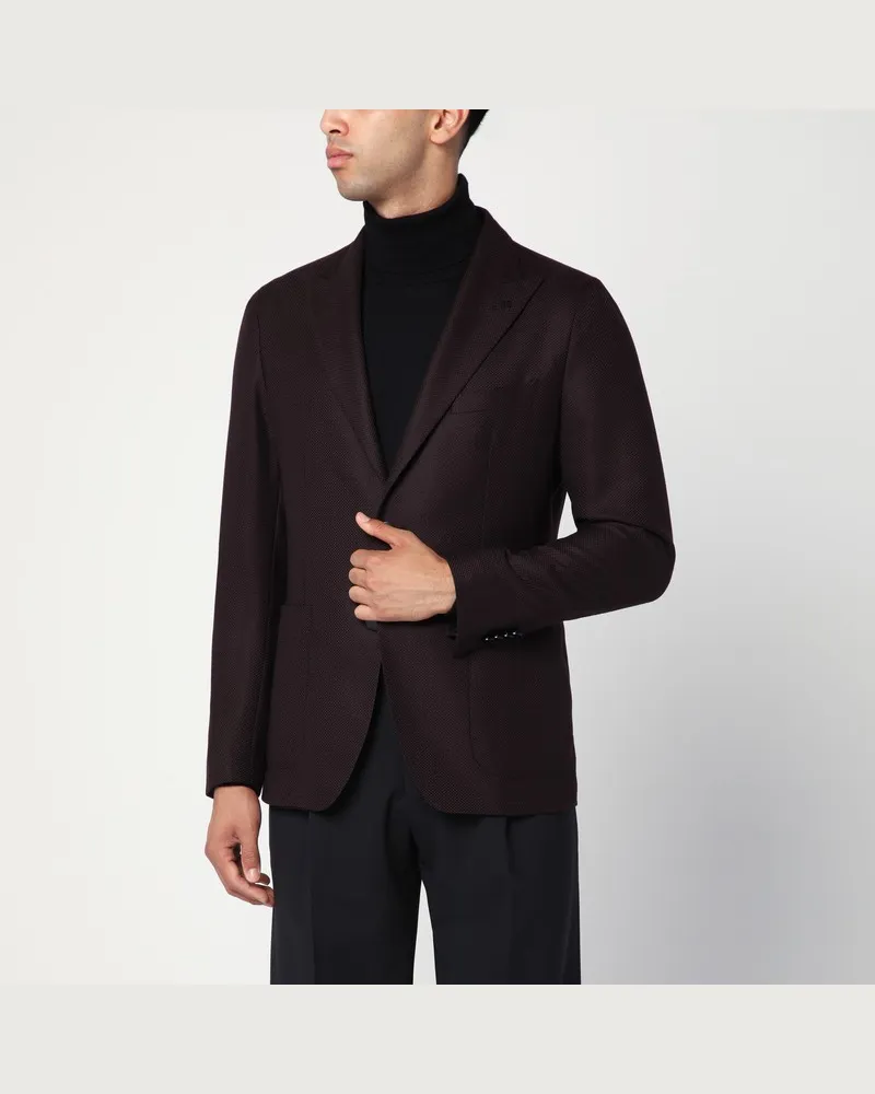 Tagliatore Einreihige Jacke mit burgunderrotem Muster Burgunderrot