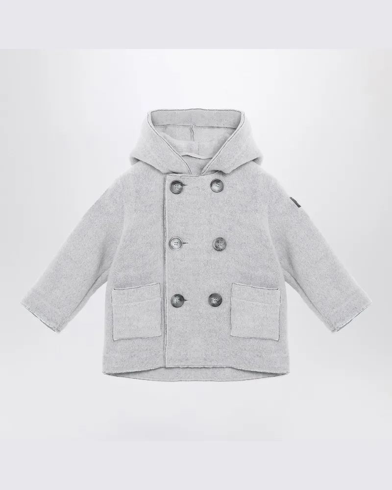 Il Gufo Zweireihige Jacke aus grauem Fleece Grau