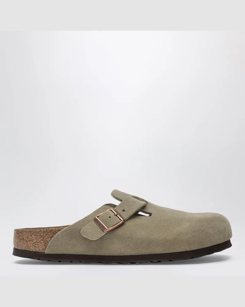Birkenstock Boston Clogs aus Wildleder in Taupe von Beige