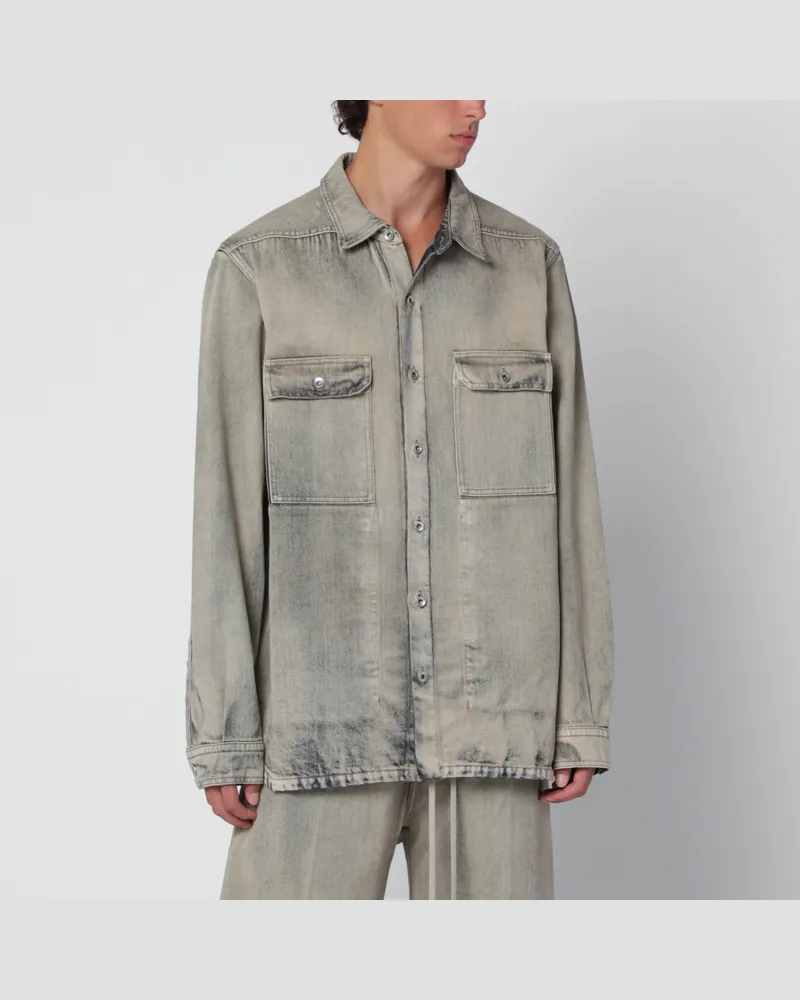 DRKSHDW by Rick Owens Wide-Leg-Hose aus mineralgrauem Washed-Denim Grey