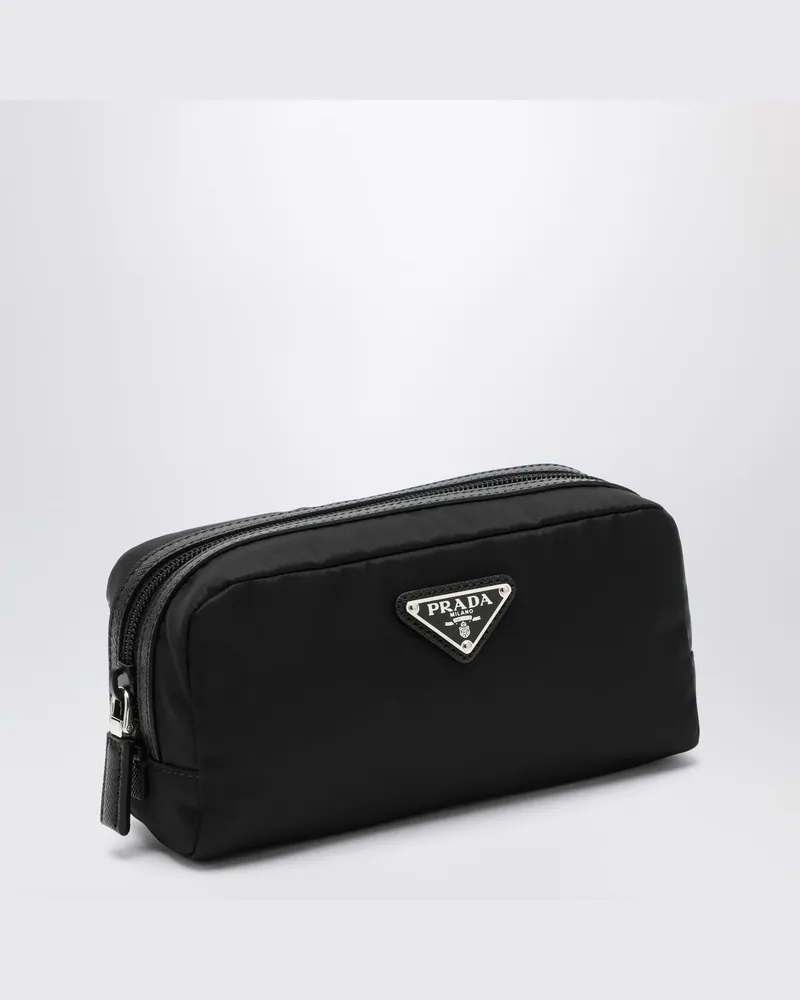Prada Schwarzes Re-Nylon Beauty-Case mit Logo Schwarz