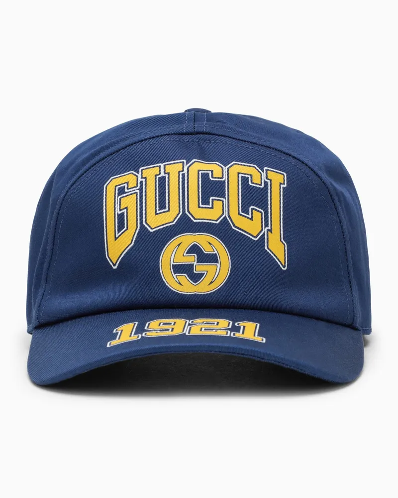 Gucci Blaue Baseballkappe mit Logo Blue