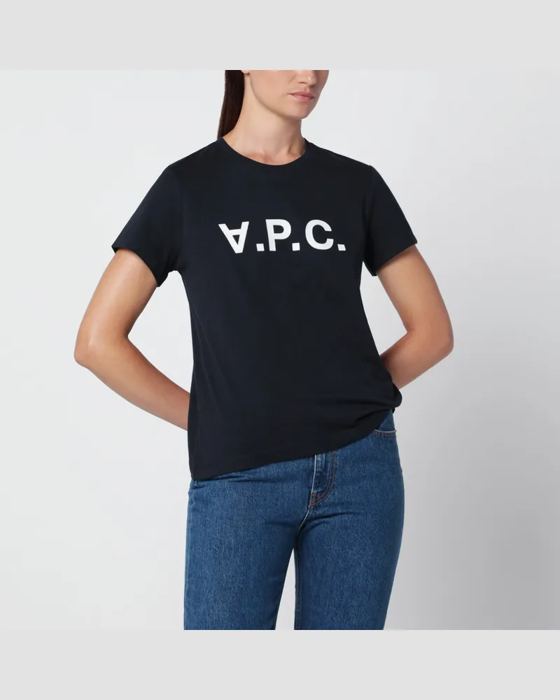 A.P.C. Marineblaues Baumwoll-T-Shirt Blue