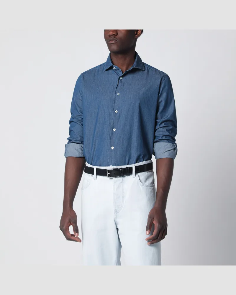 XACUS Tailor Fit Denimhemd blau Light