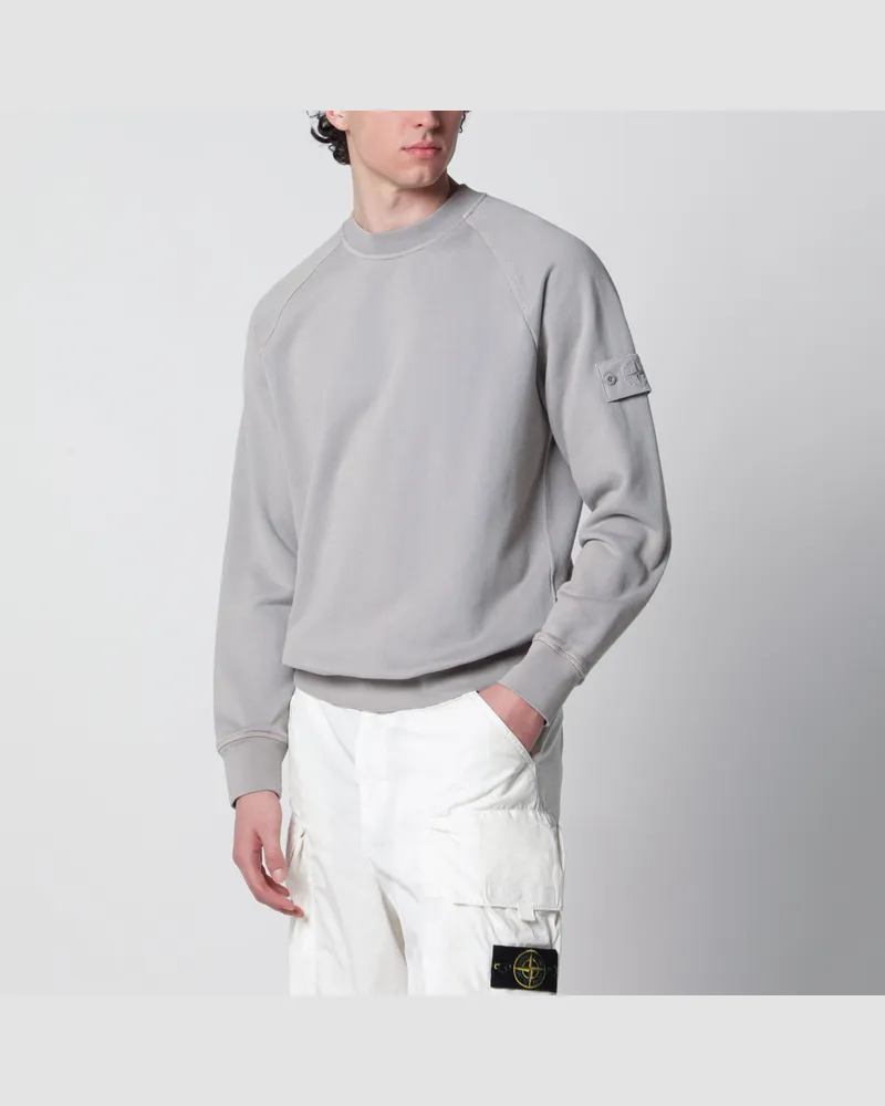 Stone Island Ghost Rundhals-Sweatshirt aus grauer Baumwolle Grey