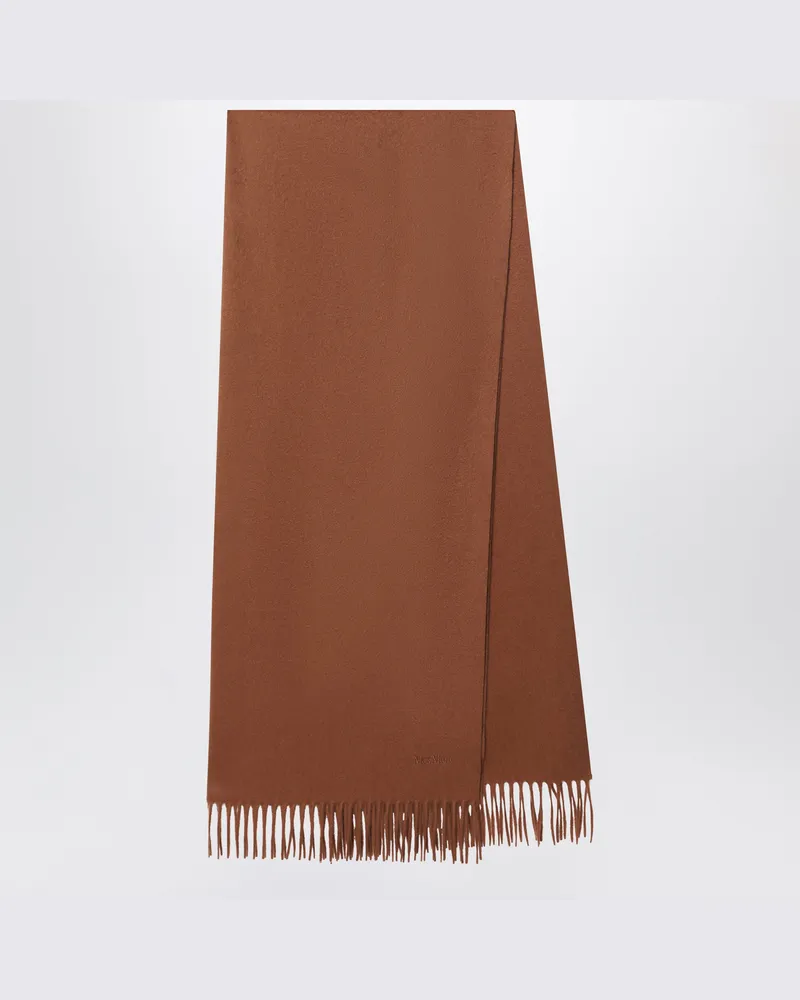 Max Mara Kaschmirschal in Lederbraun Brown