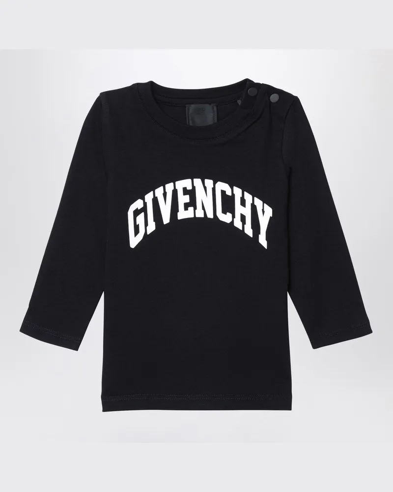 Givenchy Schwarzer Pullover aus Baumwolle mit Logo Schwarz