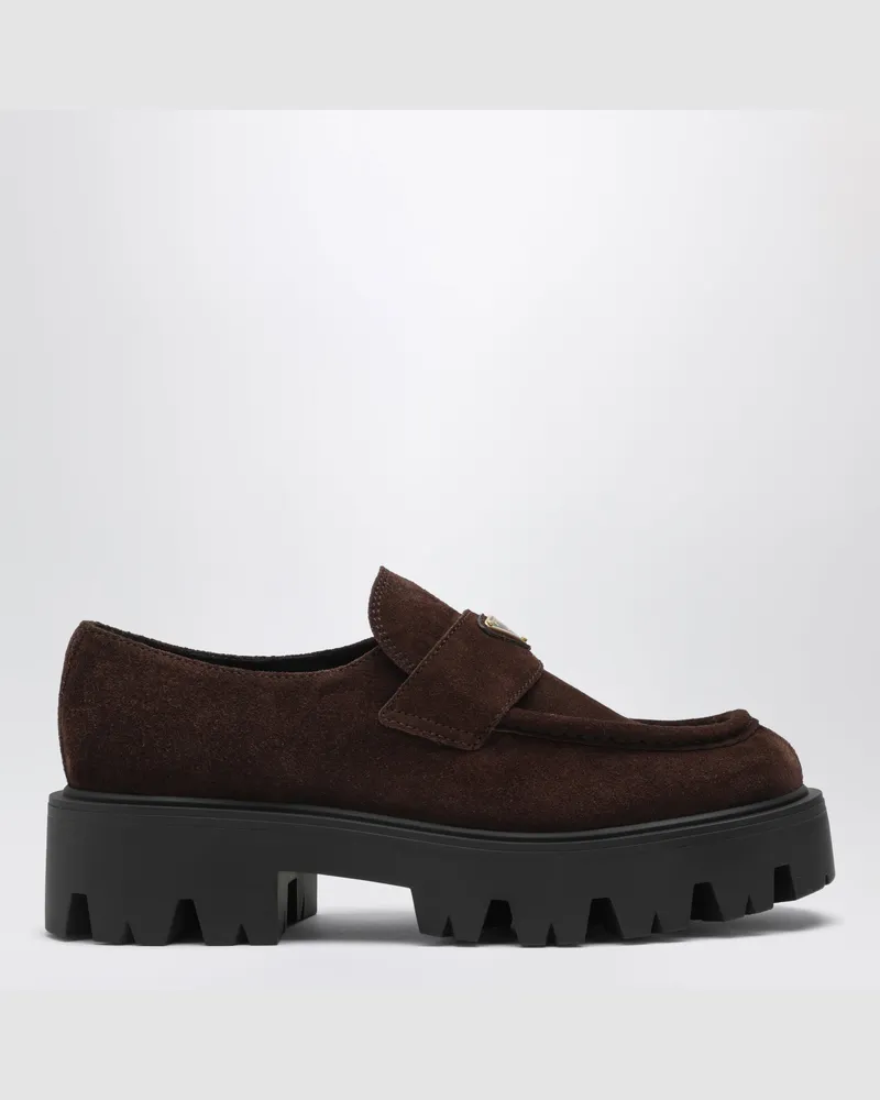 Prada Loafer aus dunkelbraunem Veloursleder Brown