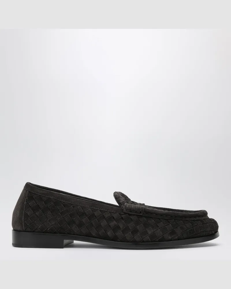 Bottega Veneta Espressofarbene Silenzio Loafer aus Intrecciato-Veloursleder Brown