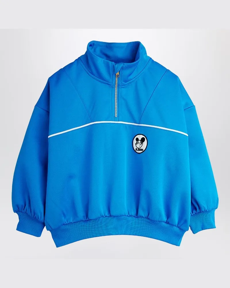 Mini Rodini Blaues Ritzratz-Halbzip-Sweatshirt Blau
