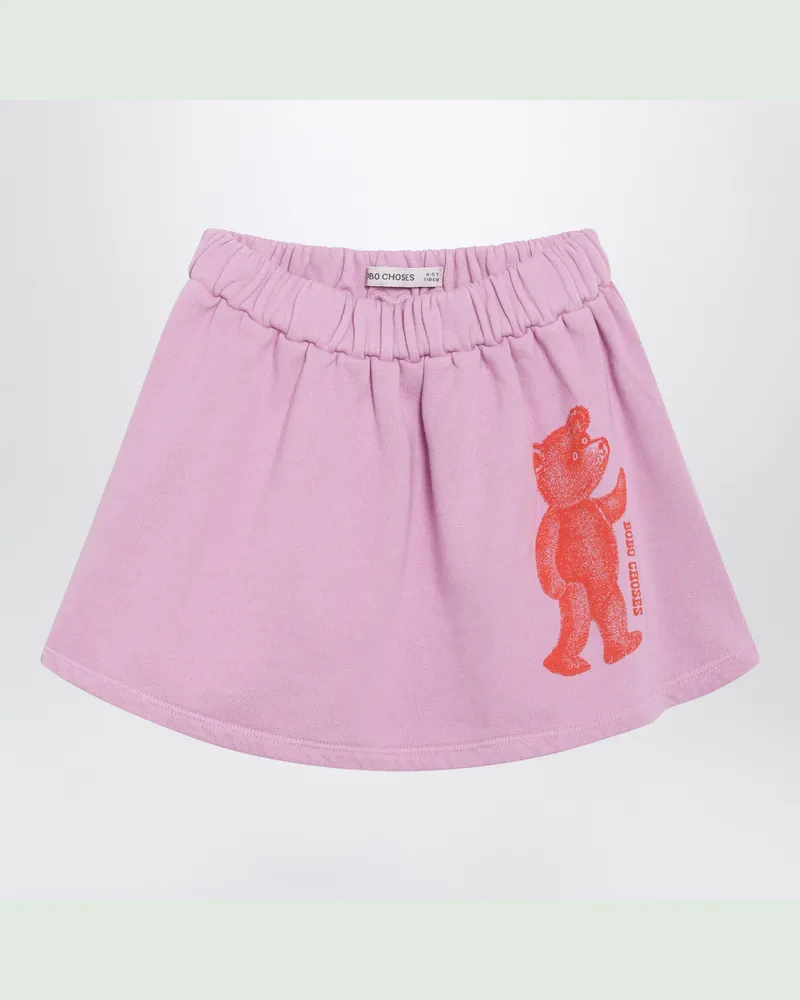BOBO CHOSES Softpaw Monster Pink Cotton Fleece Skirt Pink