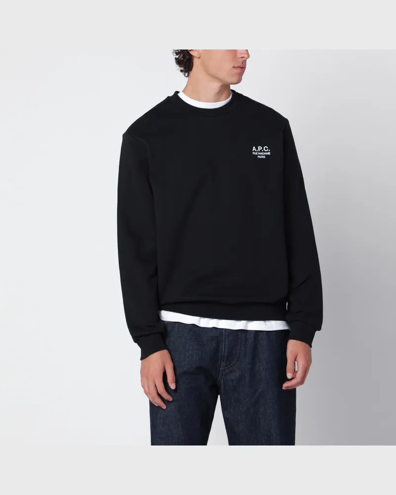 A.P.C. Rue Madame Sweatshirt aus schwarzer Baumwolle Black