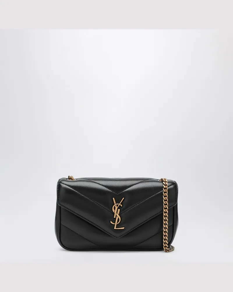 Saint Laurent LouLou Mini-Tasche aus schwarzem Leder Schwarz