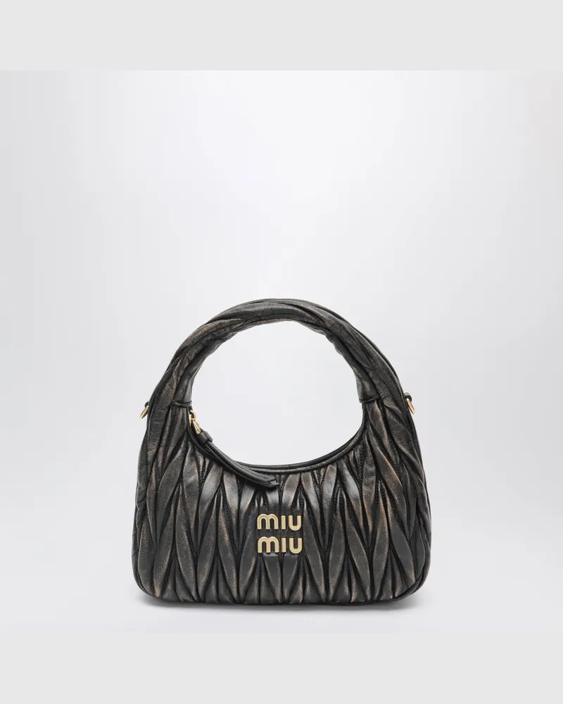 Miu Miu Coffee Wander Tasche aus gestepptem Nappaleder Brown