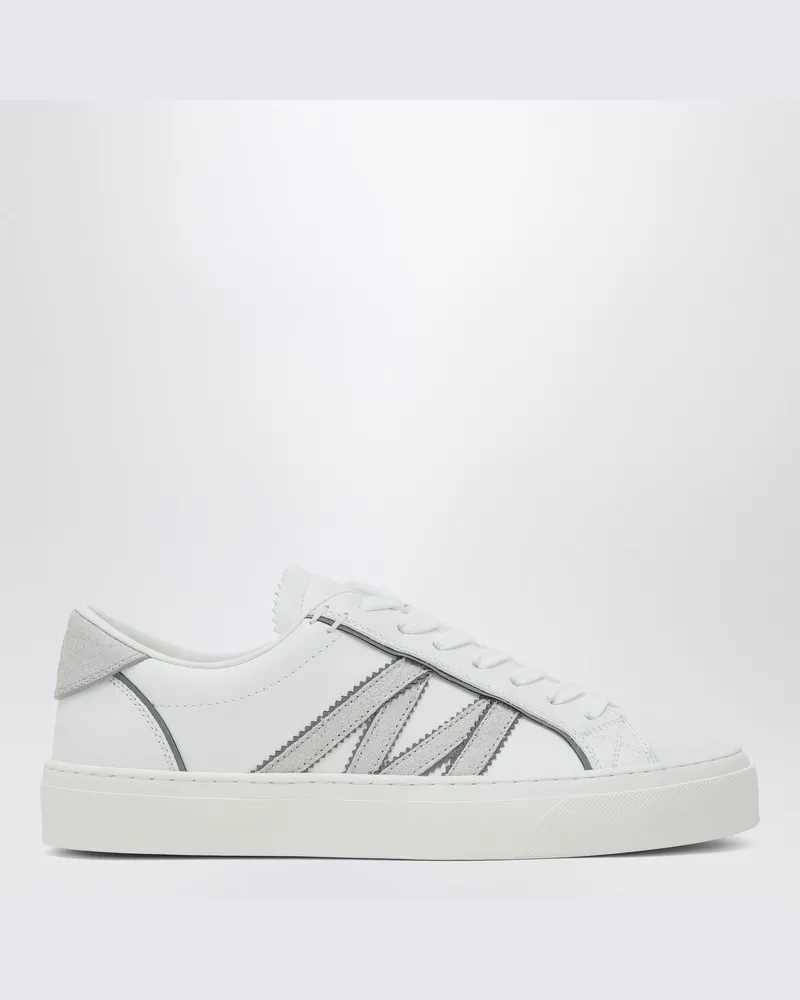 Moncler Weiße Leder Monaco2 Sneaker Weiß