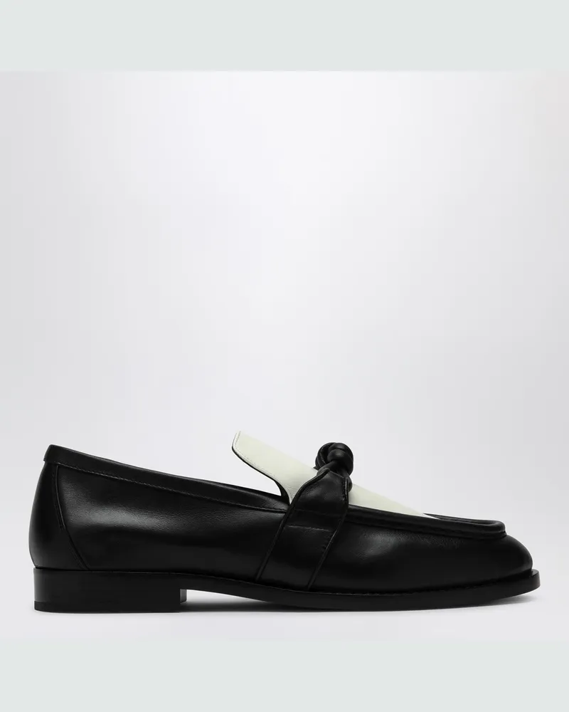 Bottega Veneta Astaire Mokassins in Schwarz/Weiß Black