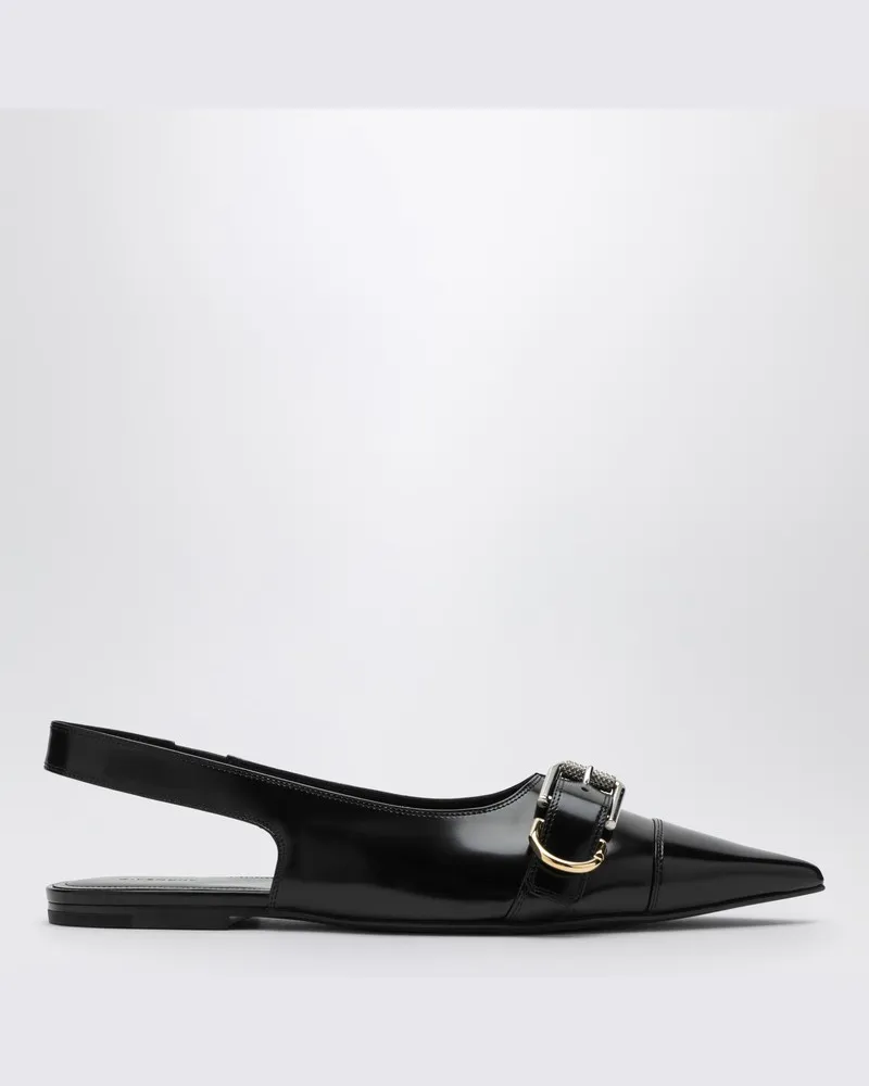 Givenchy Schwarzer Slingback Voyou aus Leder Schwarz