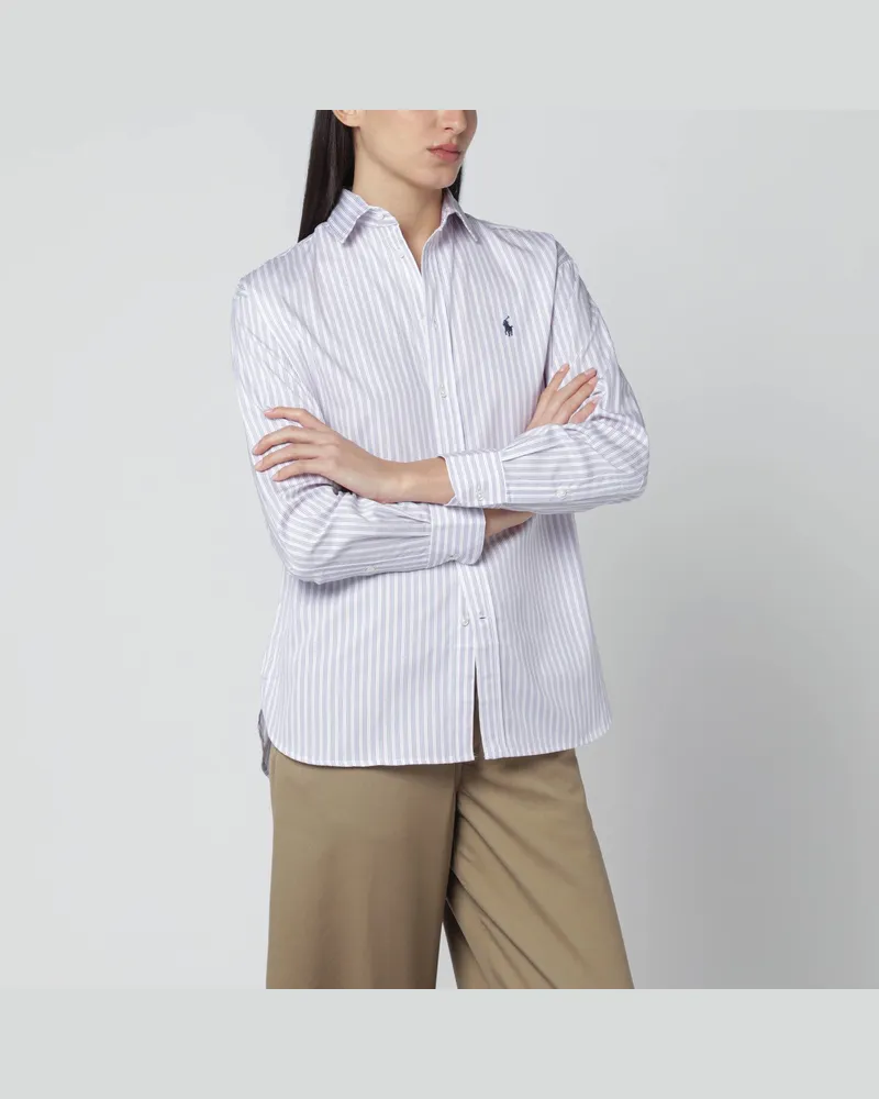 Ralph Lauren Weiße gestreifte Relaxed-Fit-Hemdbluse 