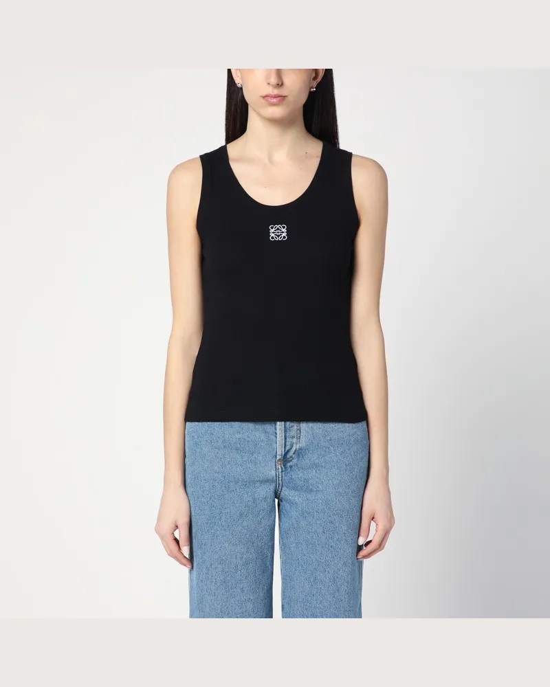 Loewe Schwarzes Tank-Top mit Anagram-Logo Schwarz