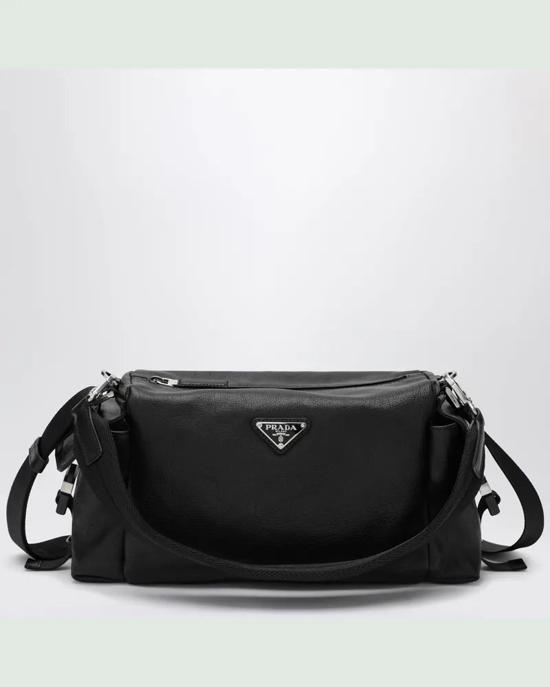 Prada Schwarze Explore-Tasche aus Leder Black