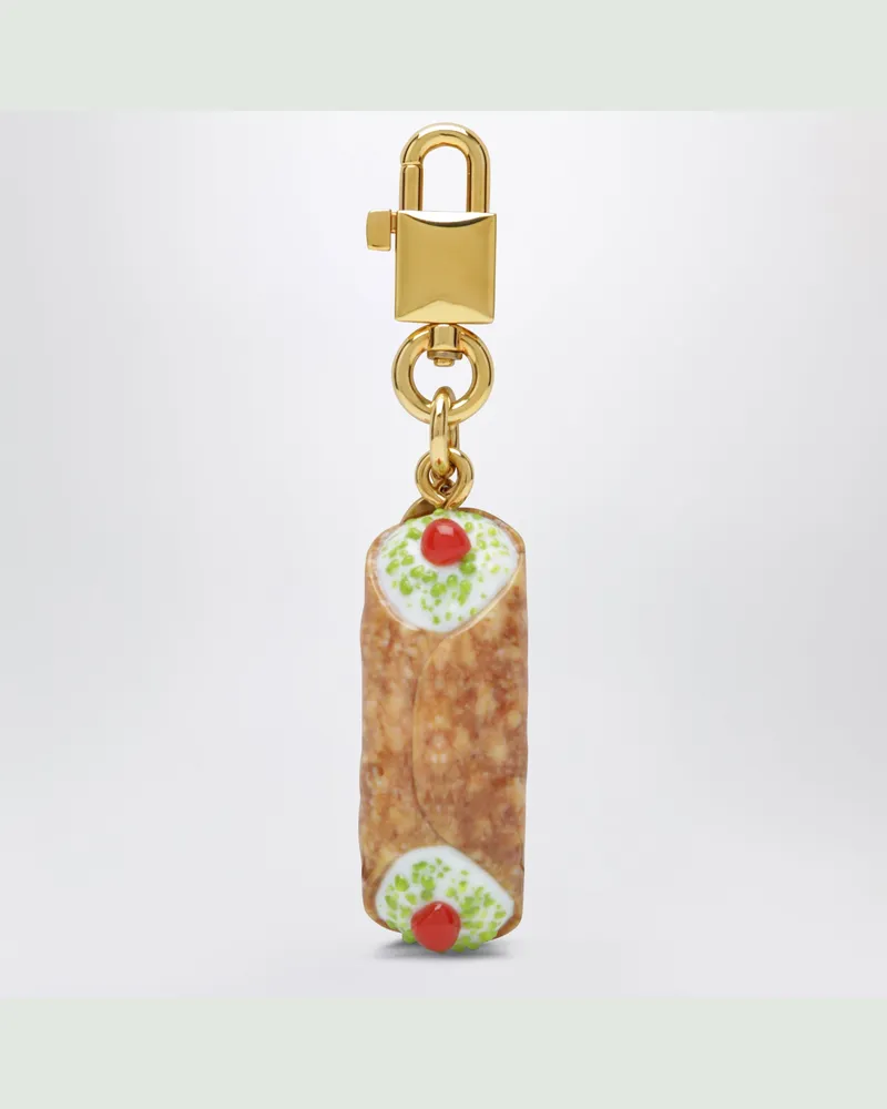Dolce & Gabbana Cannolo-Schlüsselanhänger aus Metall und Harz, bunt Multicolor