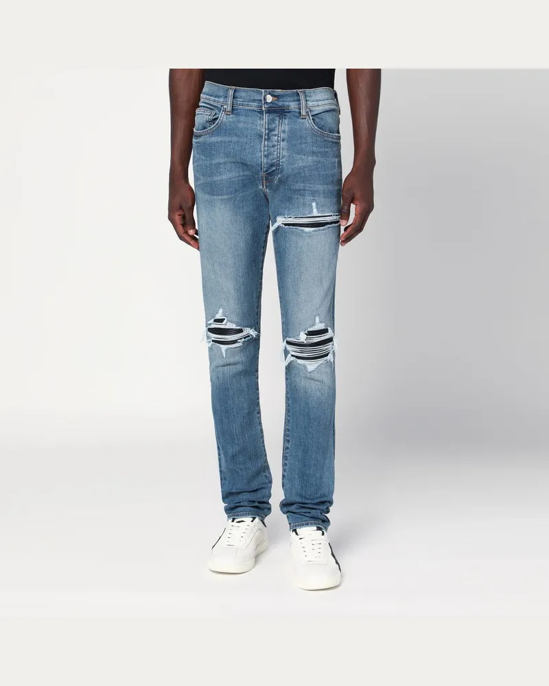 Amiri Blaue Skinny-Jeans mit Rissen Blau