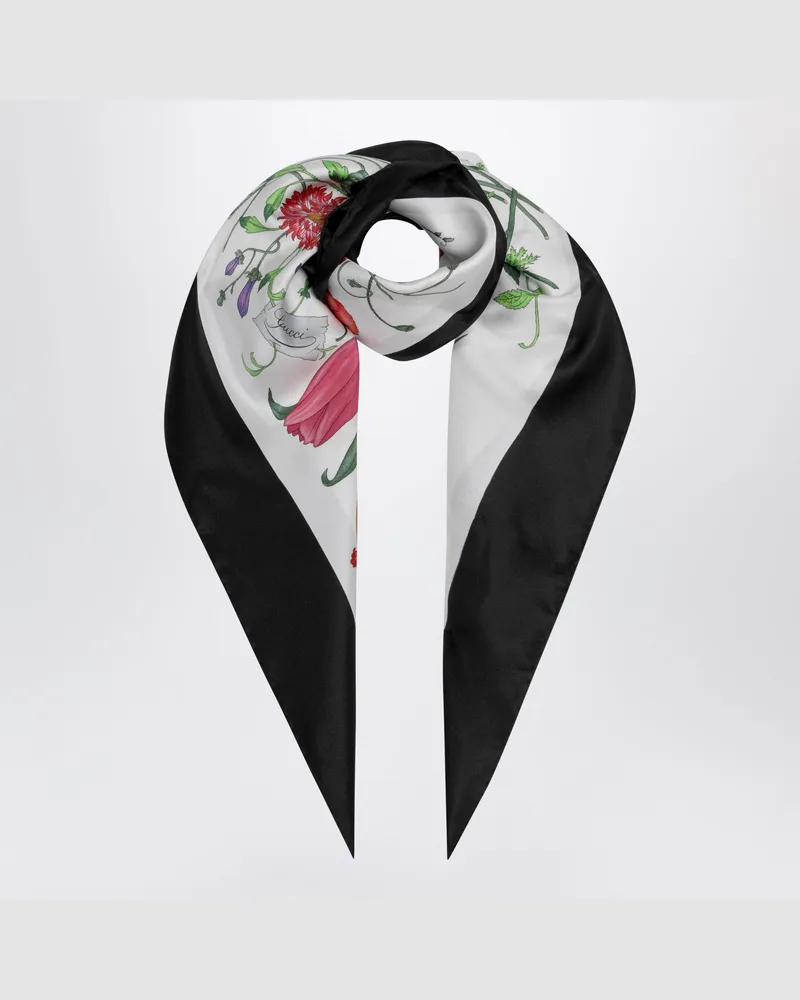 Gucci Seidentwill-Tuch mit Flora-Print Multicolor