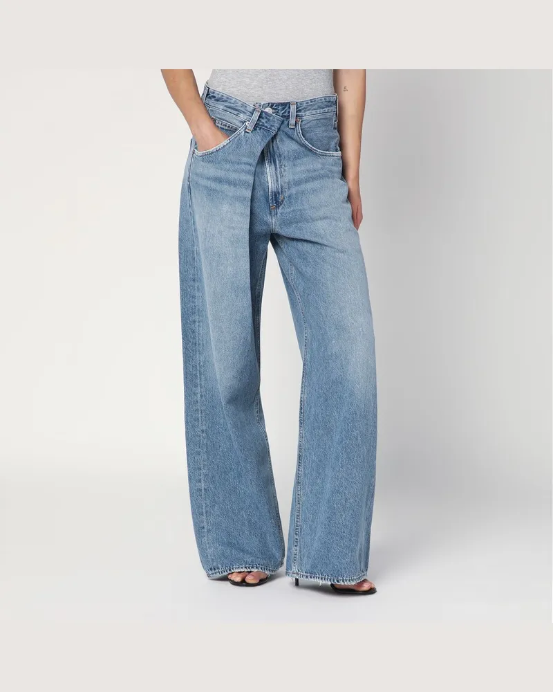 AGOLDE Weite blaue Vana Fold Jeans mit Washed-Effekt Blau