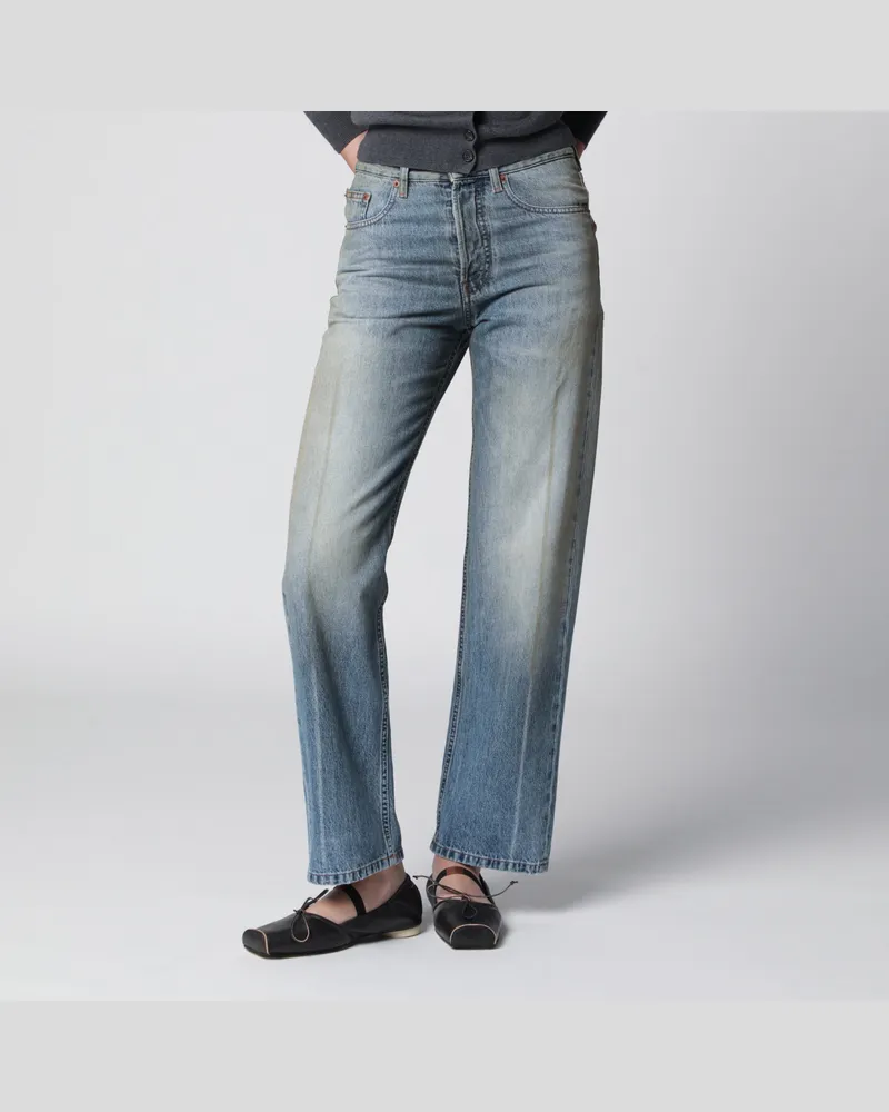 Maison Margiela Gerade Jeans aus Baumwoll-Denim in Mittelblau Blue