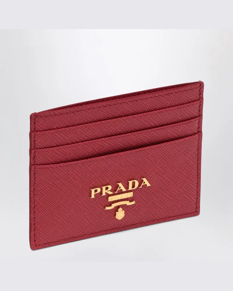 Prada Rot Kreditkartenetui aus Saffiano-Leder 