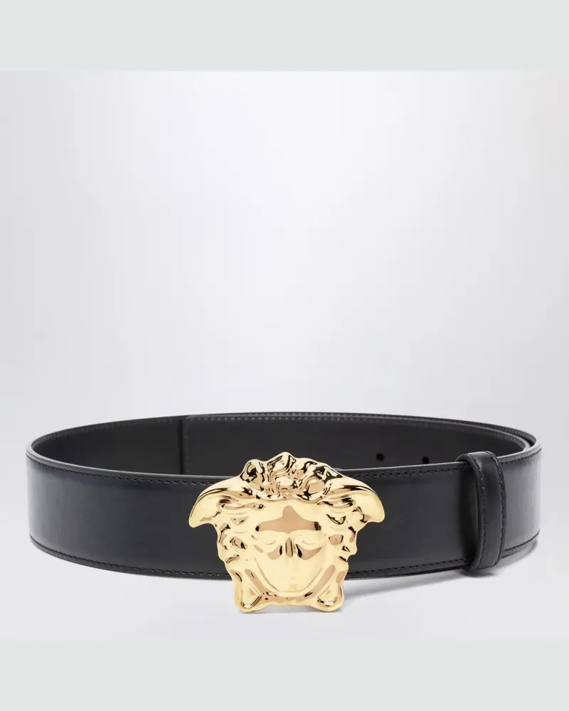 Versace Schwarzer Gürtel mit Medusa-Head-Schnalle Black