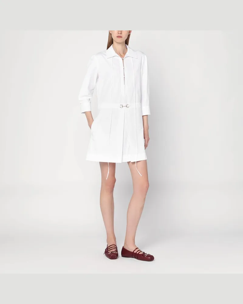 Gucci Weißes Hemdkleid aus Baumwollpopeline Weiß